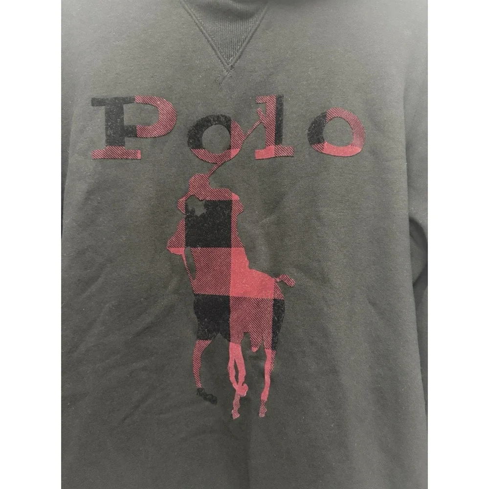 POLO By Ralph Lauren Buffalo Plaid Big Pony‎ Men's Black Hoodie Size M